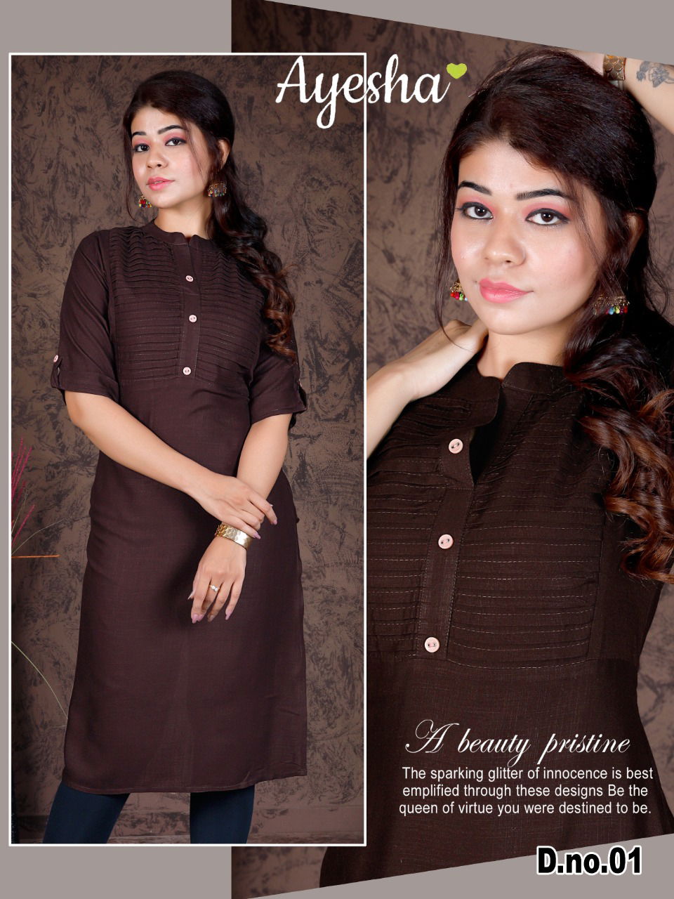 Ayesha Preet  Latest Fancy Designer Heavy Rayon Slub Plain Kurti Collection